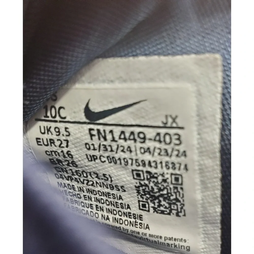 Nike Flex Runner 3 PS Navy White Kids Preschool Sz.10C Running Shoes FN1449-403